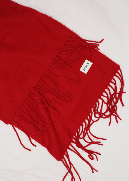 VINTAGE FURLA RED CASHMERE SCARF