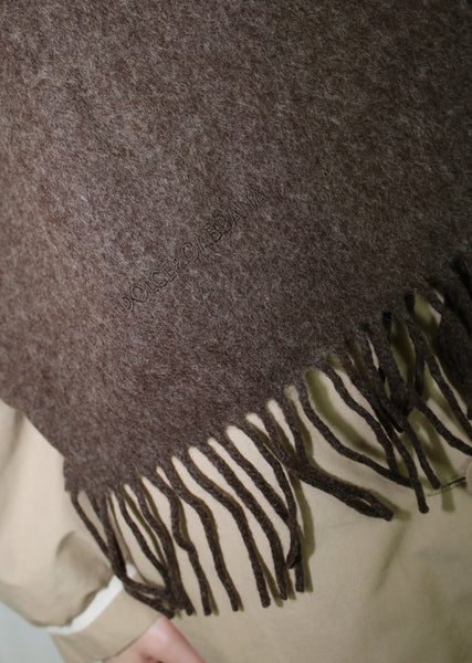 VINTAGE DOLCE & GABBANA BROWN WOOL & CASHMERE SCARF