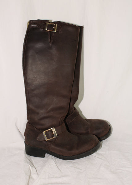 VINTAGE BROWN LEATHER BOOTS (38)