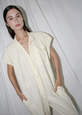 VINTAGE YELLOW COTTON JUMPSUIT (O)