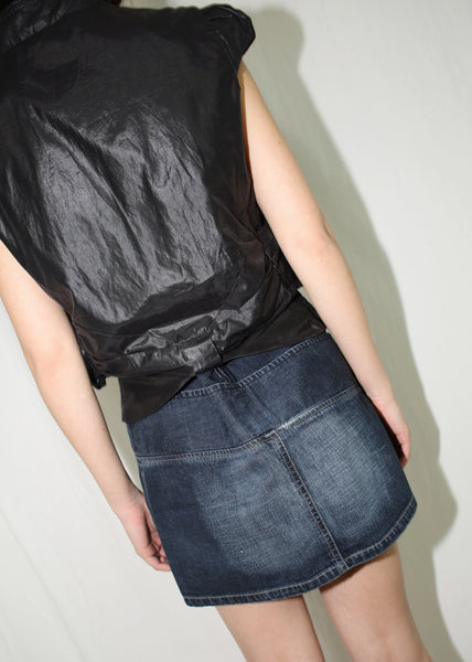 VINTAGE DIESEL DENIM ULTRA MINI SKIRT WITH BELT (28)