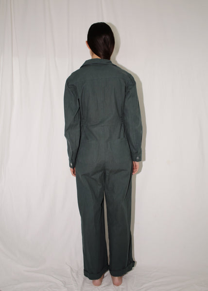 VINTAGE DARK GREEN COTTON COVERALLS (M)