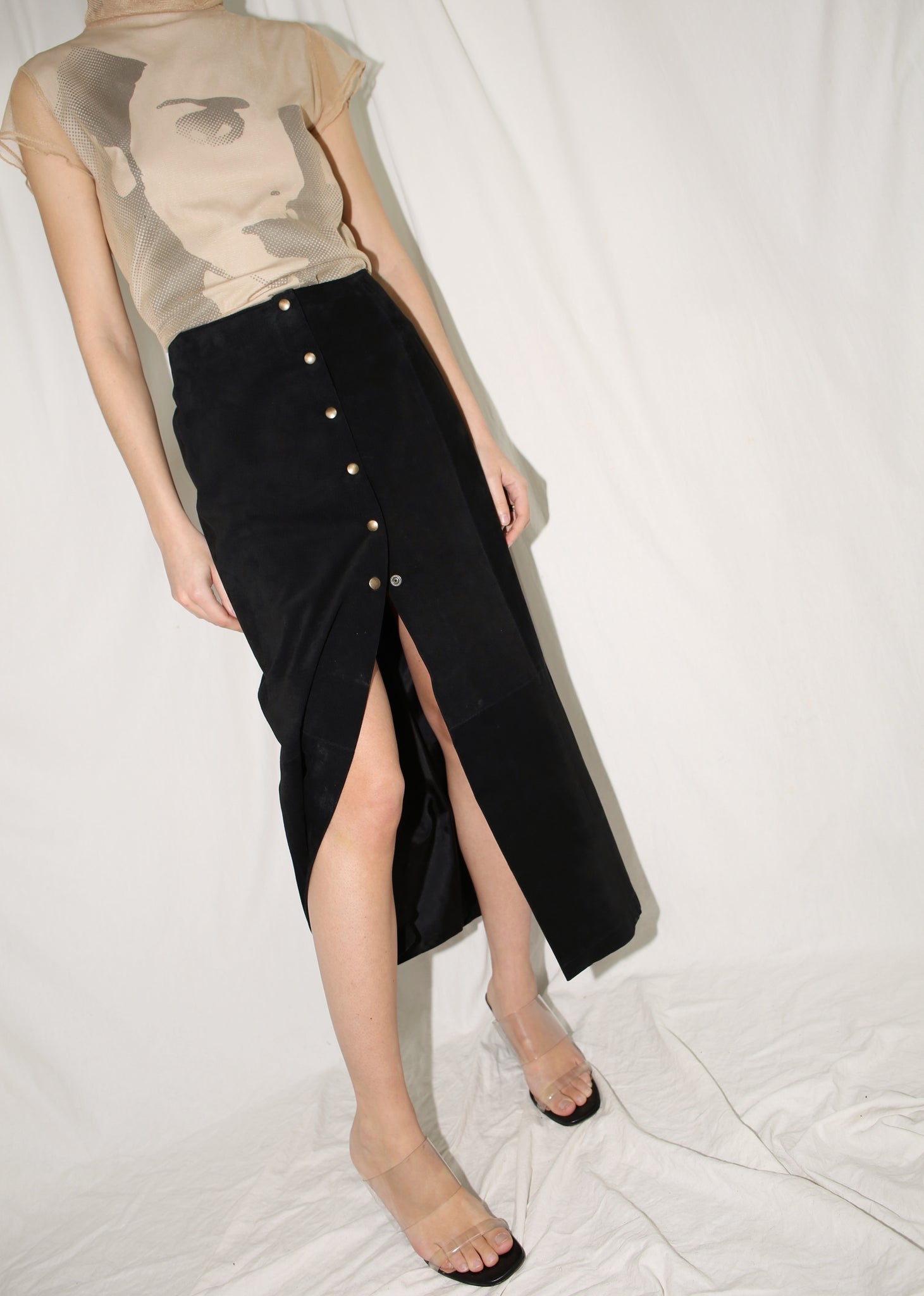 Black suede skirt best sale