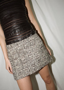 VINTAGE MISS SIXTY BROWN WOOL ULTRA MINI SKIRT (M)